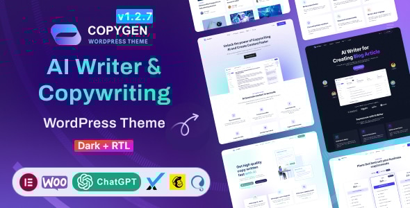 CopyGen 1.3.3 - AI Writer & Copywriting Landing Page WordPress Theme