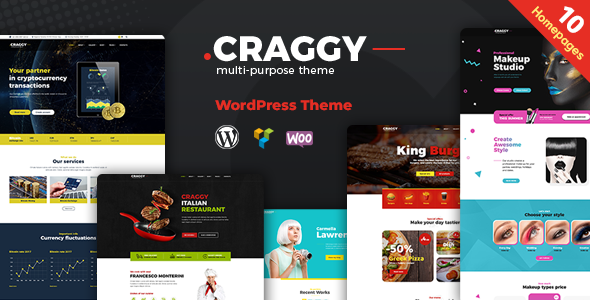 Craggy 1.1 - Food Delivery Services & Bitcoin Crypto Currency Multi-purpose WordPress Theme