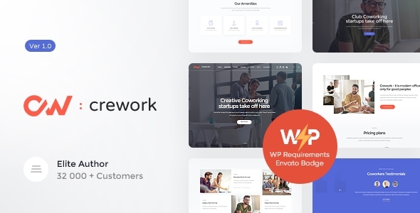 Crework 1.1.12 - Coworking and Creative Space WordPress Theme