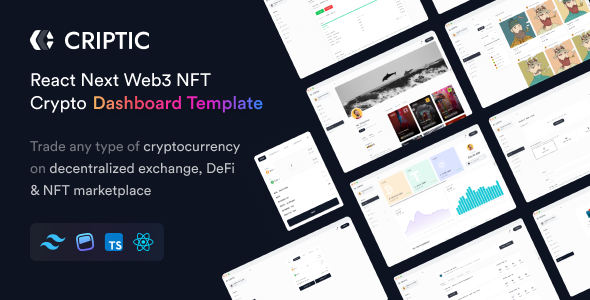 Criptic 2.8.0 - Crypto Admin Dashboard React Next Web3 NFT Template