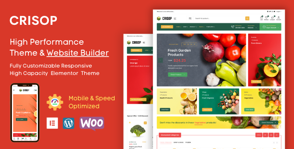Crisop 3.0 - Grocery & Organic Food Shop Elementor WooCommerce Theme