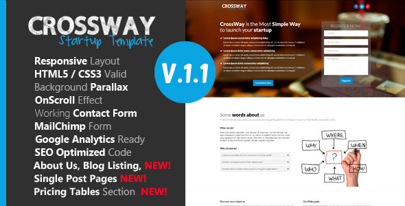 Crossway 1.1 - Startup Landing Page Template