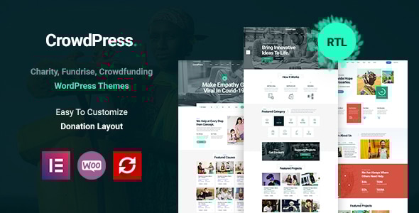 CrowdPress 1.1.2 - Crowdfunding Responsive WordPress Theme