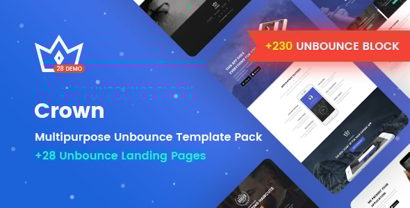 Crown 8.0 - Multipurpose Unbounce Landing Pages Pack