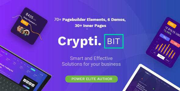 CryptiBIT 6.1 - Technology Cryptocurrency ICOIEO Landing Page WordPress theme