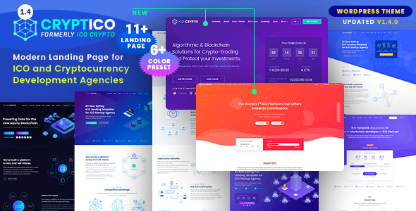 Cryptico 6.8 - ICO Crypto Landing & Cryptocurrency WordPress Theme