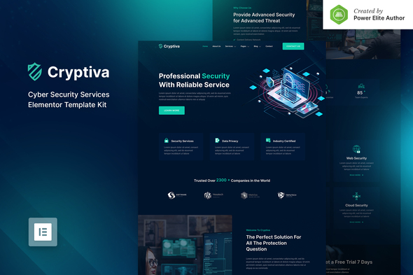 Cryptiva 1.0.1 - Cyber Security Services Elementor Template Kit