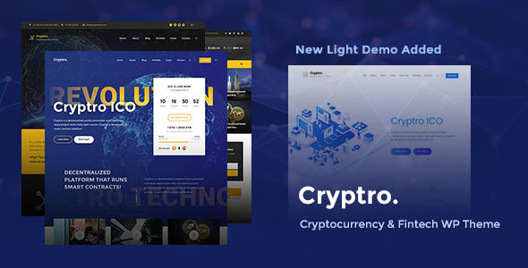 Cryptro - Crypto NFT Blockchain Bitcoin WordPress