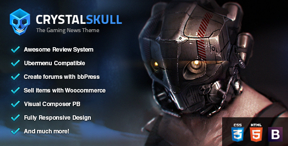 CrystalSkull 1.8.2 - Gaming Magazine WordPress Theme