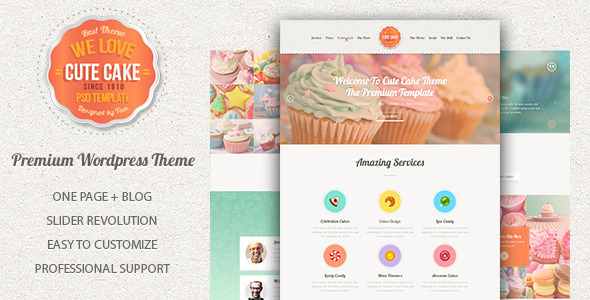 Cute Cake 1.2.8 - Responsive One Page Wordpress Theme