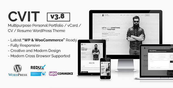 CVIT 3.8 - Multipurpose Personal Portfolio  vCard  CV  Resume WordPress Theme