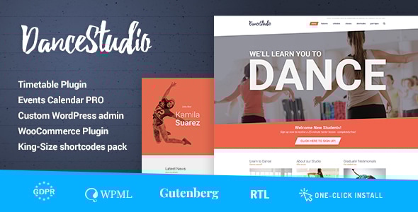 Dance Studio 1.4 - WordPress Theme for Dancing Schools & Clubs