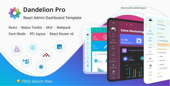 Dandelion Pro 18.2.0 - React Admin Dashboard Template