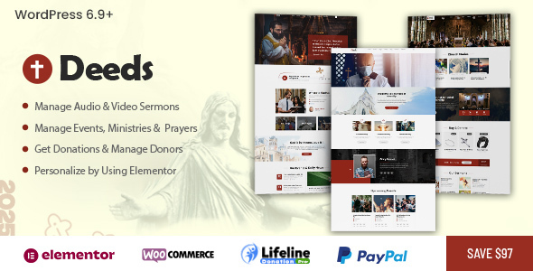 Deeds 10.8 - The Best Church WordPress Theme 2026