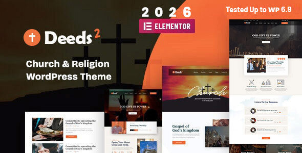 Deeds2 3.8 - Religion and Church WordPress Theme 2026