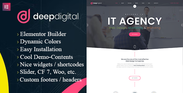 DeepDigital 1.0.3 - Web Design Agency WordPress Theme