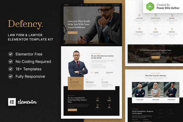 Defency 1.0.1 - Law Firm & Lawyer Elementor Template Kit