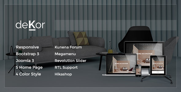 deKor 1.7 - Responsive Interior Joomla Template