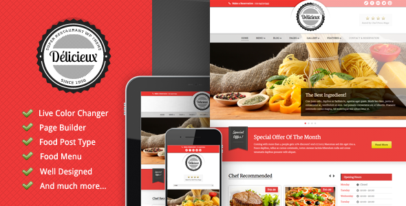 Delicieux 6.8 - Restaurant Wordpress Theme