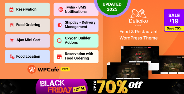 Deliciko 2.0.5 - Restaurant WordPress Theme