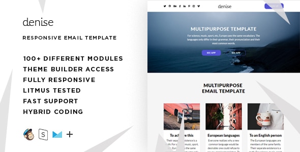 Denise  100 Responsive Modules  StampReady MailChimp & CampaignMonitor compatible files