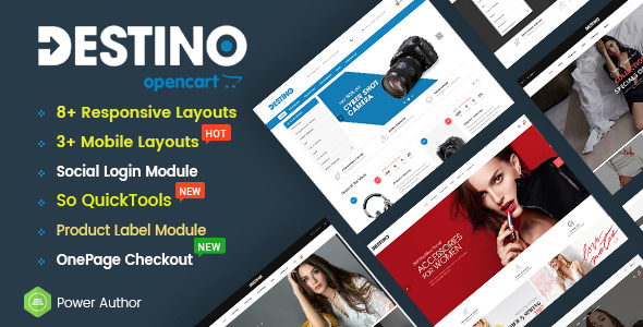 Destino 1.0.1 - Multipurpose eCommerce OpenCart 2.3 and 3 Theme With Mobile-Specific Layouts
