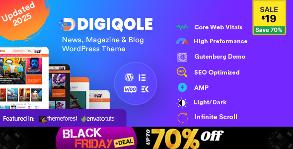 Digiqole 1.9 News Magazine WordPress Theme