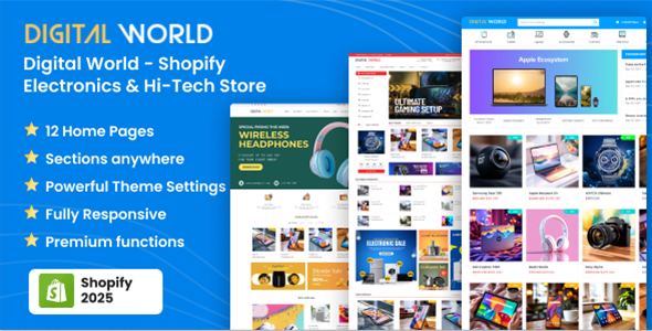 Digital World - Sectioned Responsive Shopify Theme for Electronics & Hi-Tech Store