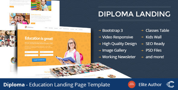 Diploma 1.3 - Education Bootstrap Responsive Landing