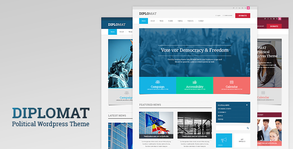 Diplomat  Political Campaign Party Blog Responsive WordPress Theme