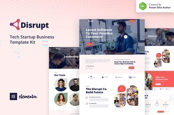 Disrupt 1.1.0 - Tech Startup Business Elementor Template Kit