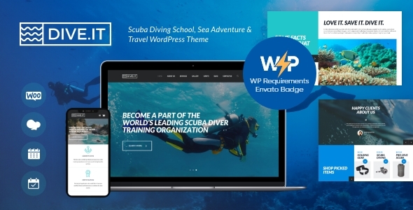 DiveIt 1.4.4 - Scuba Diving School Travel WordPress Theme