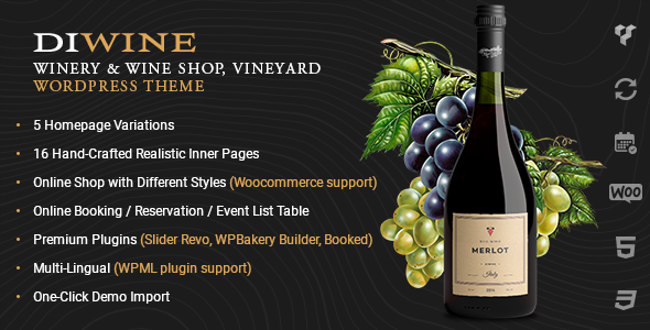 Diwine 4.7 - Winery & Wine Shop Vineyard WordPress Theme