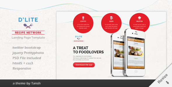 Dlite Responsive HTML Landing Page Template
