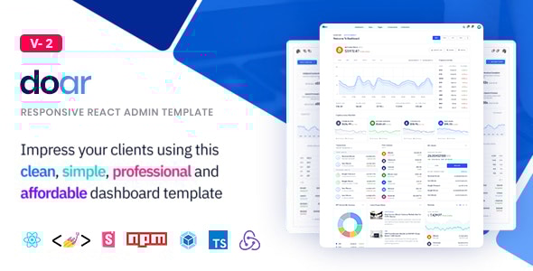 Doar 2.0.3 - React Admin Template with Dashboard UI KIT