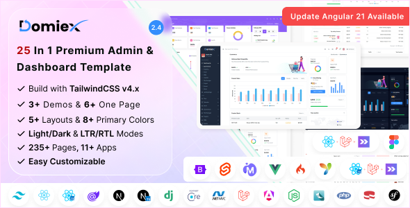 Domiex 4.0 - Admin & Dashboard Template