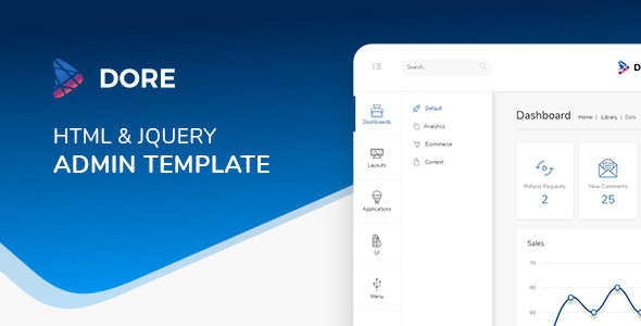 Dore jQuery 2.4.1 - Bootstrap 4 Admin Template