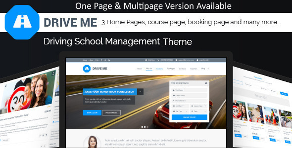 Driveme - Driving Class  School HTML Template With RTL