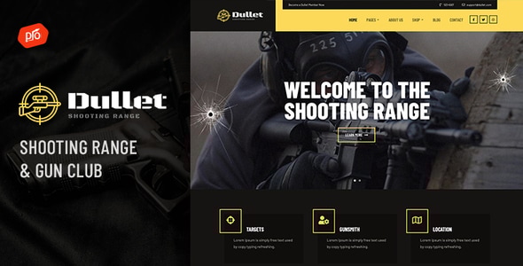 Dullet 1.7 - Shooting Range & Gun Club WordPress Theme