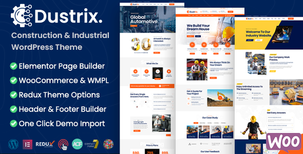Dustrix 1.4.0 - Construction and Industry WordPress Theme