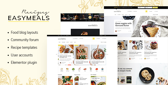 EasyMeals 1.5.1 - Food Blog WordPress Theme