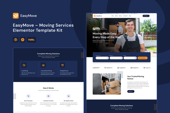 EasyMove – Moving Services Elementor Template Kit