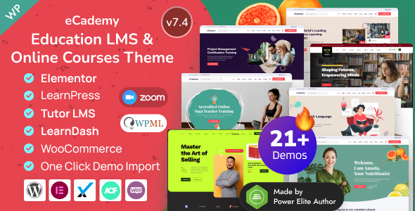 eCademy 7.4 - Education LMS & Online Coaching Courses WordPress Theme