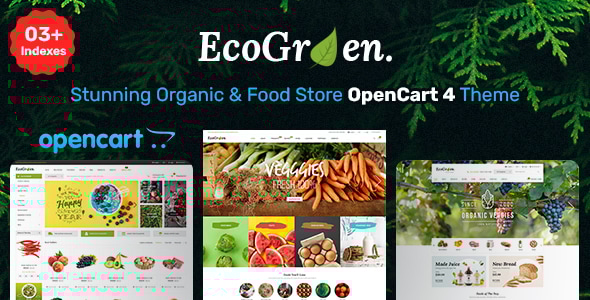 EcoGreen 2.0.0 - Multipurpose Responsive OpenCart 4 Theme With Mobile Layouts (Organic Food Topic)