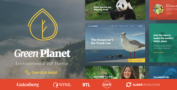 Ecology & Environment WordPress Theme 1.3.0 - Green Planet