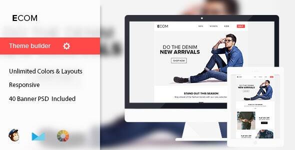 Ecom - Minimal Email Template  40 Banners