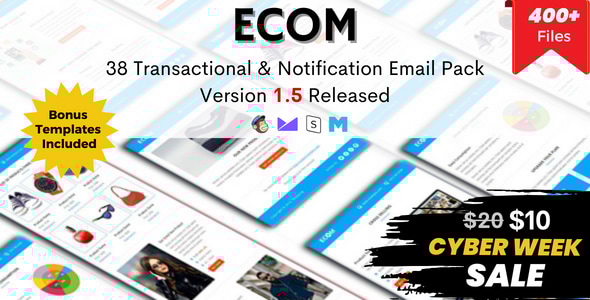 ECOM 1.6 - Transactional and Notification Email Templates Mega Bundle