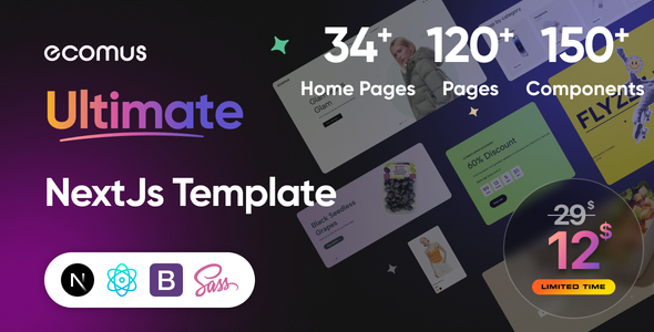 Ecomus 0.1.1 - Ultimate eCommerce React NextJs Bootstrap Template