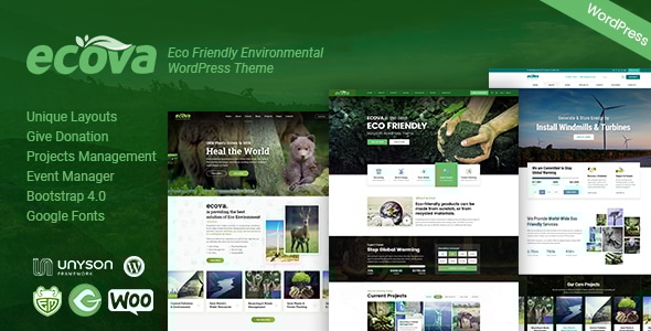 Ecova 1.5 - Eco Environmental WordPress Theme