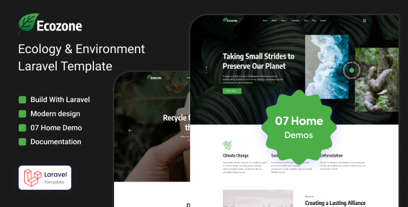 Ecozone - Ecology & Environment Laravel Template